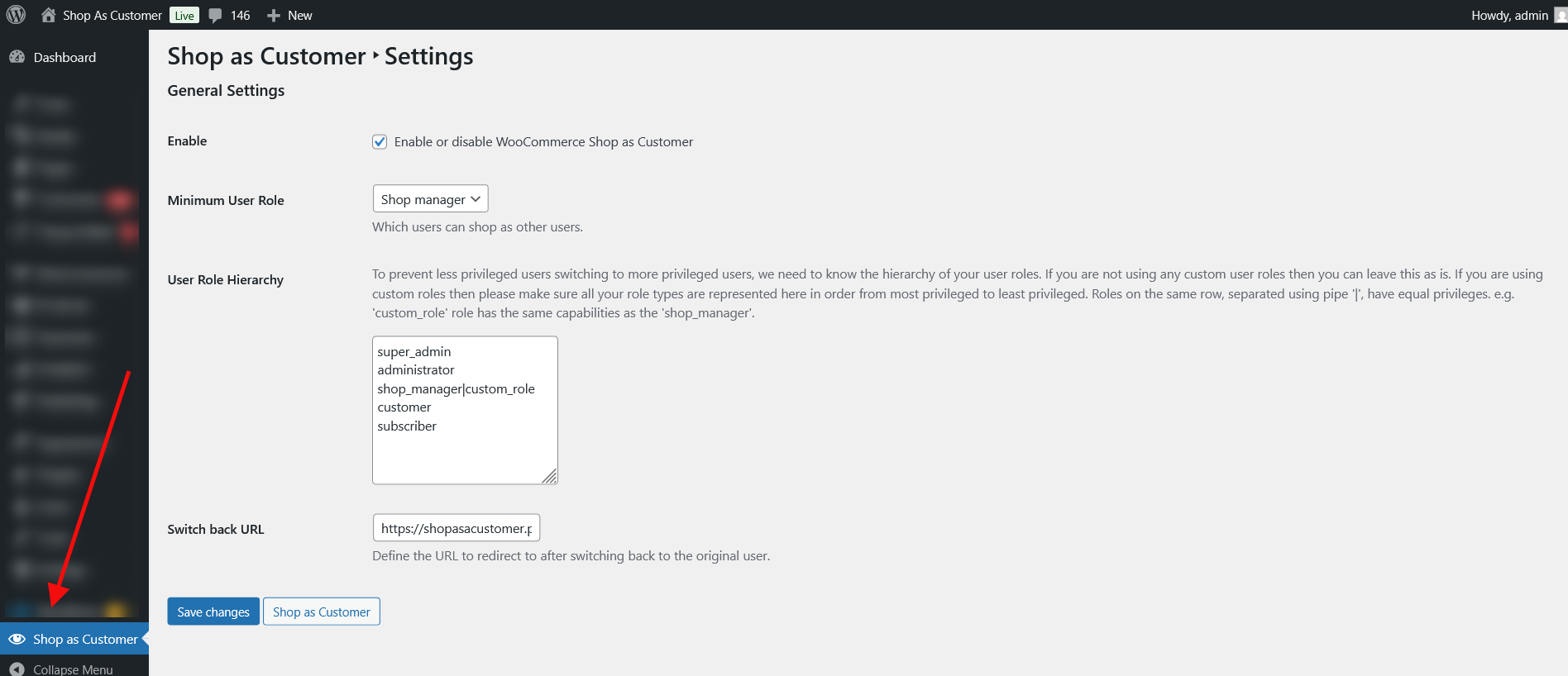 WooCommerce Shop As Customer